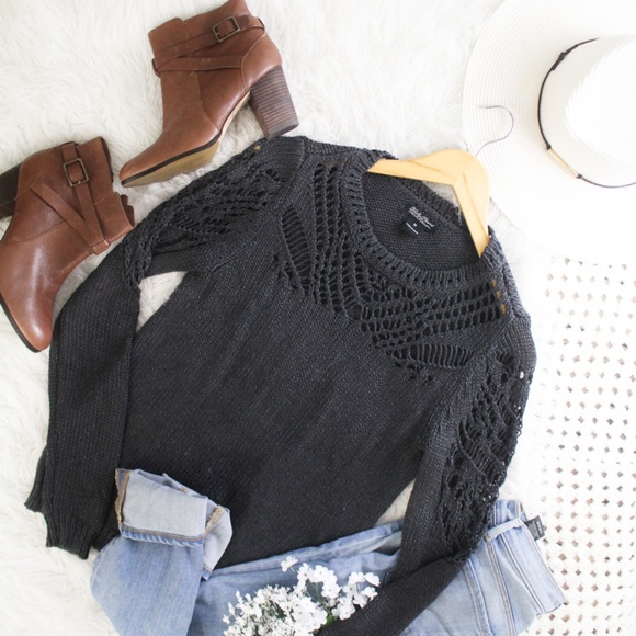 Lucky Brand Sweaters - Lucky Brand Dark Gray Knitted Sweater